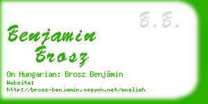 benjamin brosz business card