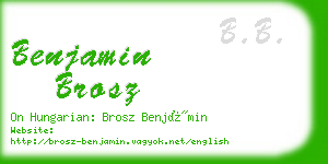 benjamin brosz business card